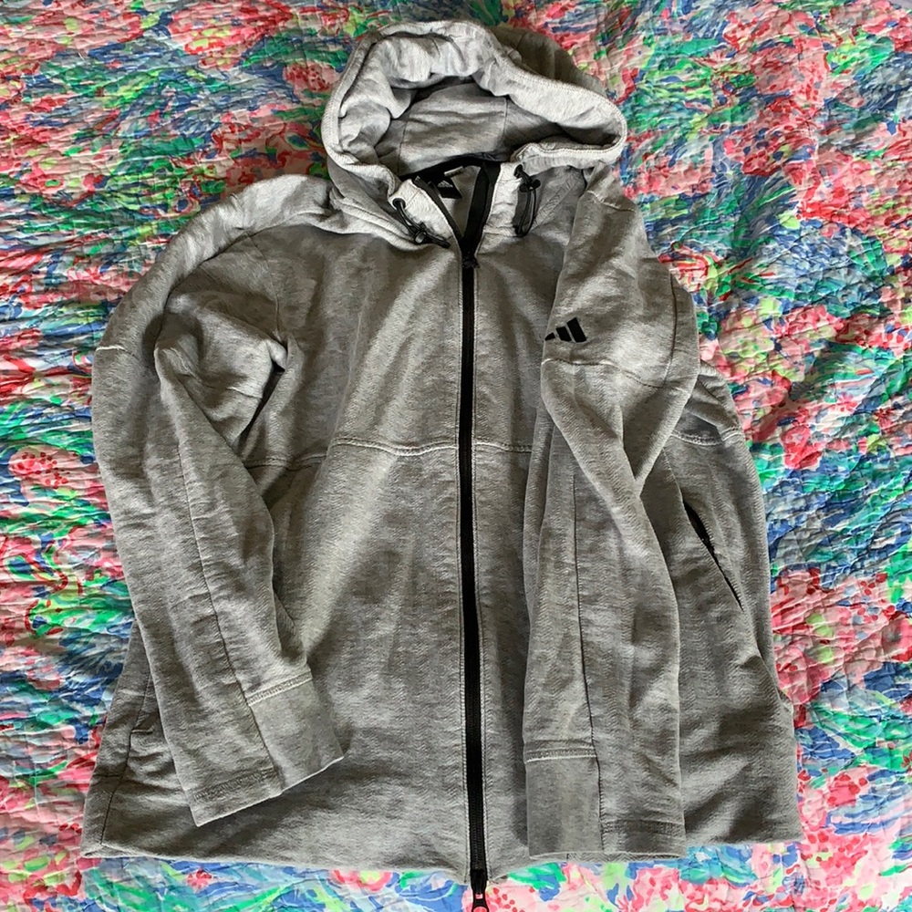 Adidas full zip hoody. Herringbone pattern